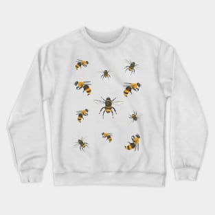Watercolor honey bees design Crewneck Sweatshirt